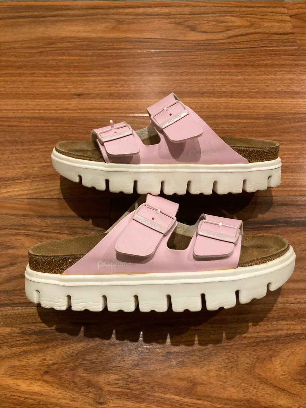 Papillio Pink Slide SandalsDouble Buckle Adjustable Straps platform 38/L7/M5